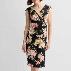 Final Chance! Studio Connection Printed Empire Surplice Dress Size 8Petite NWT!